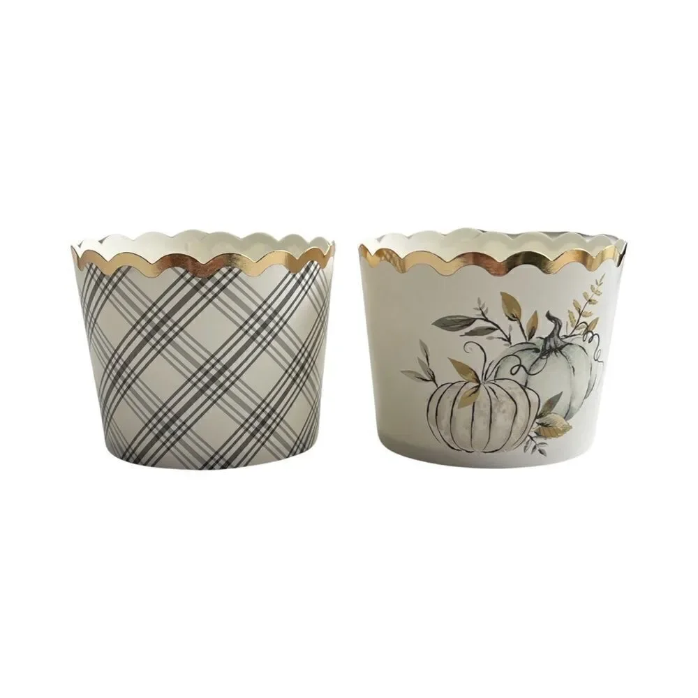 My Minds Eye Fall Harvest Plaid Gourd Thanksgiving Cupcake Liners NIB
